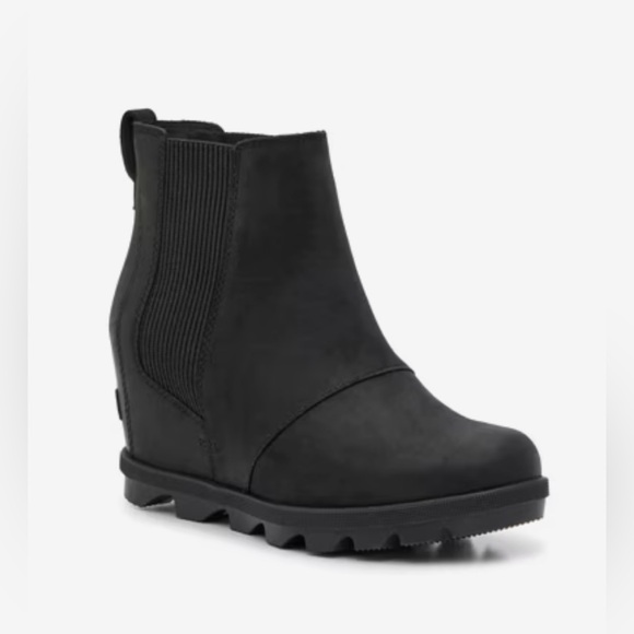 Sorel Joan Rhapsody Wedge Boots In Black Size 9 - Picture 1 of 14